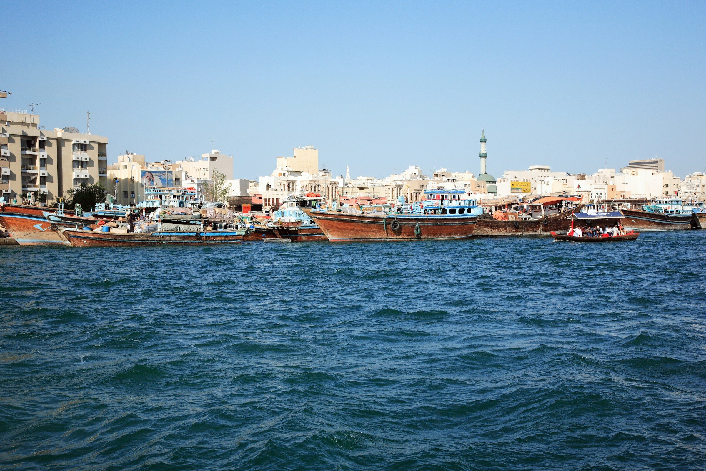 A wooden abra on Dubai Creek