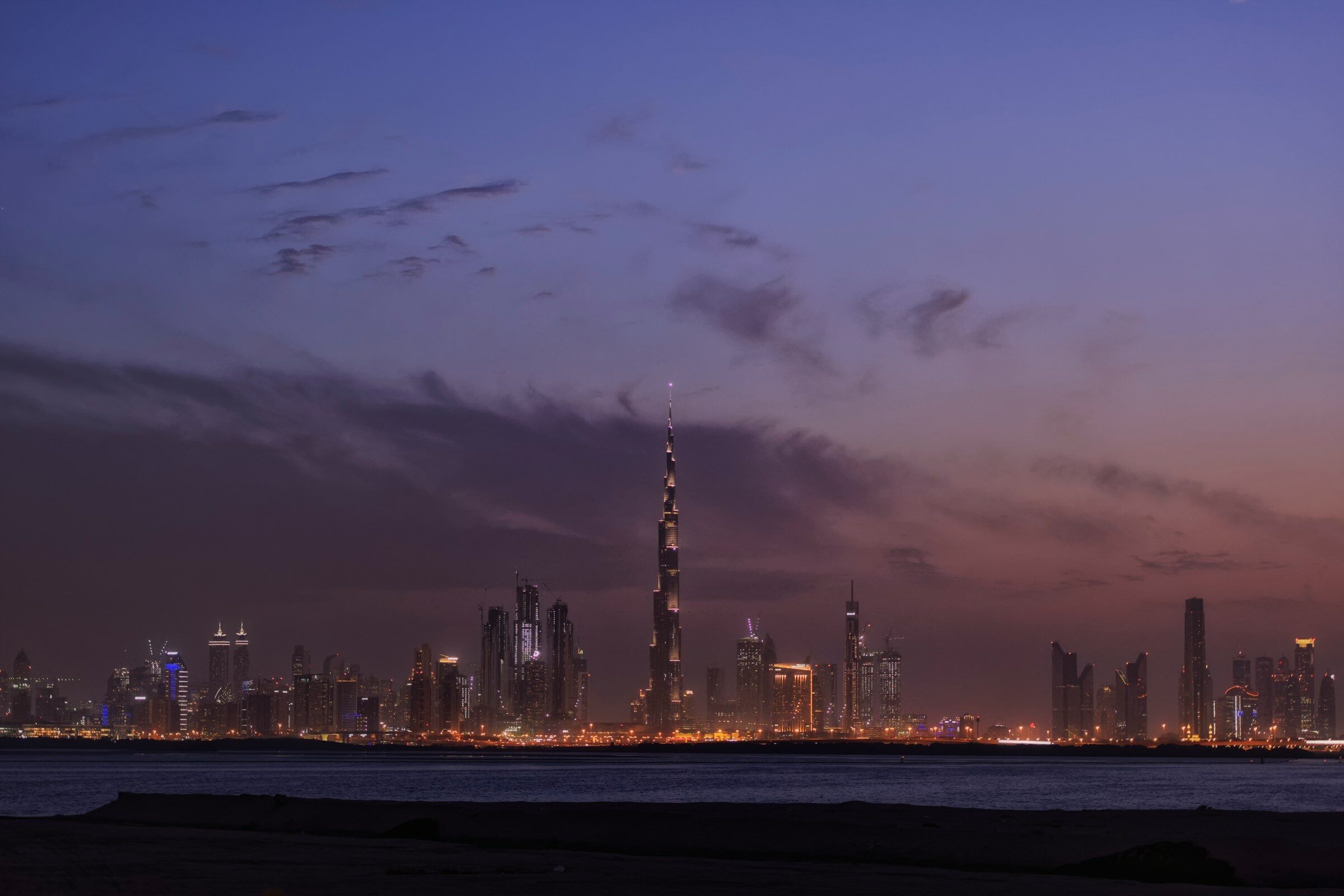 Dubai at night from across the water