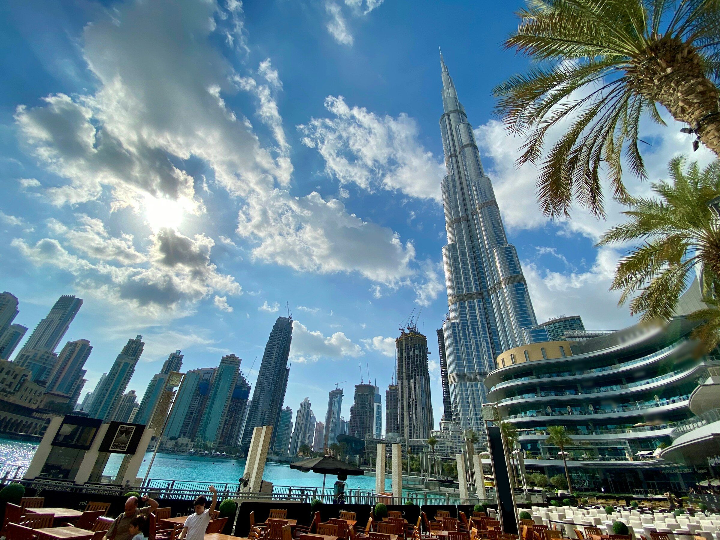 High-rise towers beside the water in Dubai