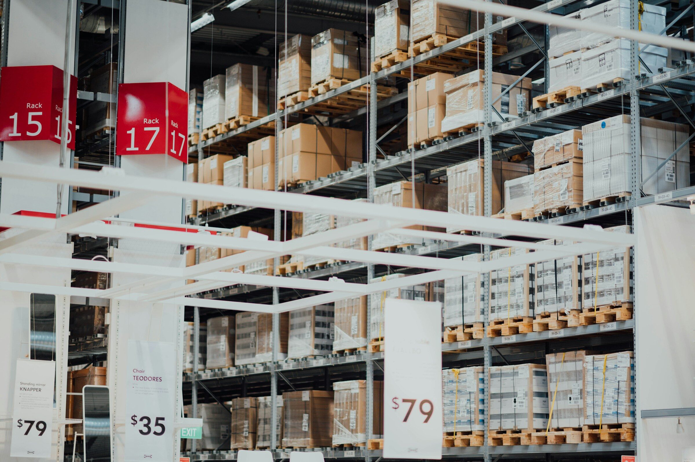 Multi-layer racking with location labels