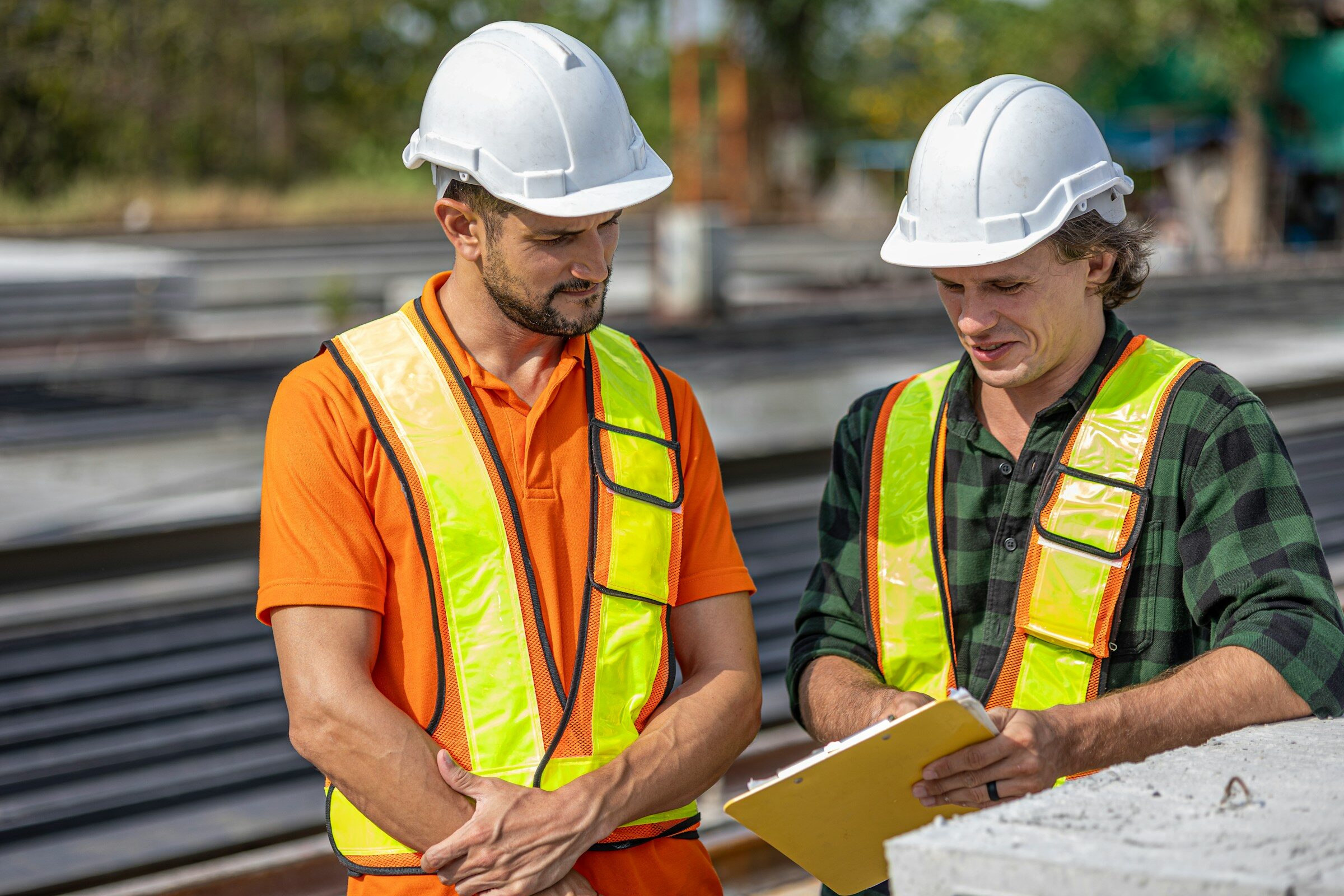 A site crew reviewing the job, where the hours that end up in payroll are actually worked