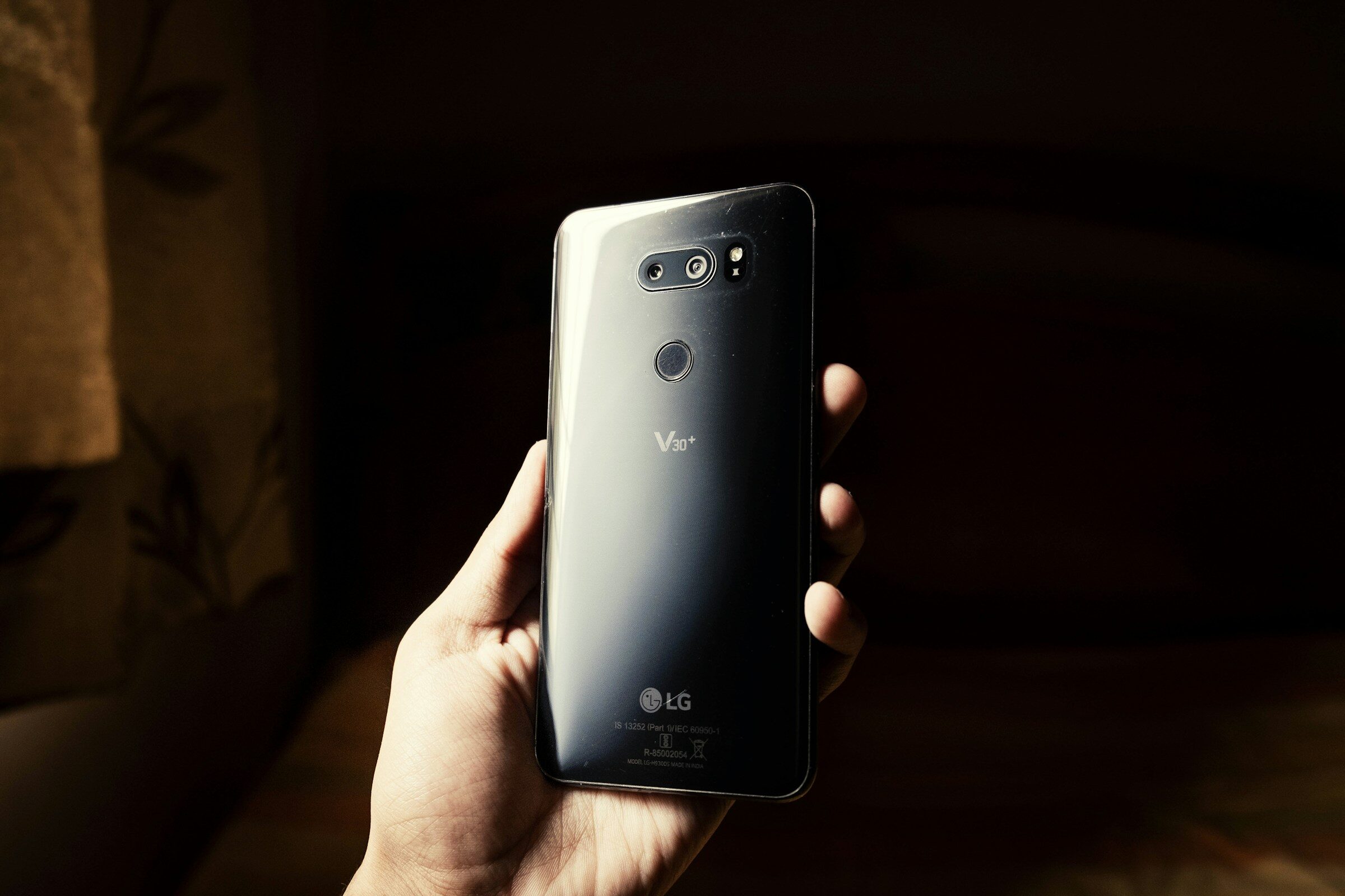 A black Android smartphone