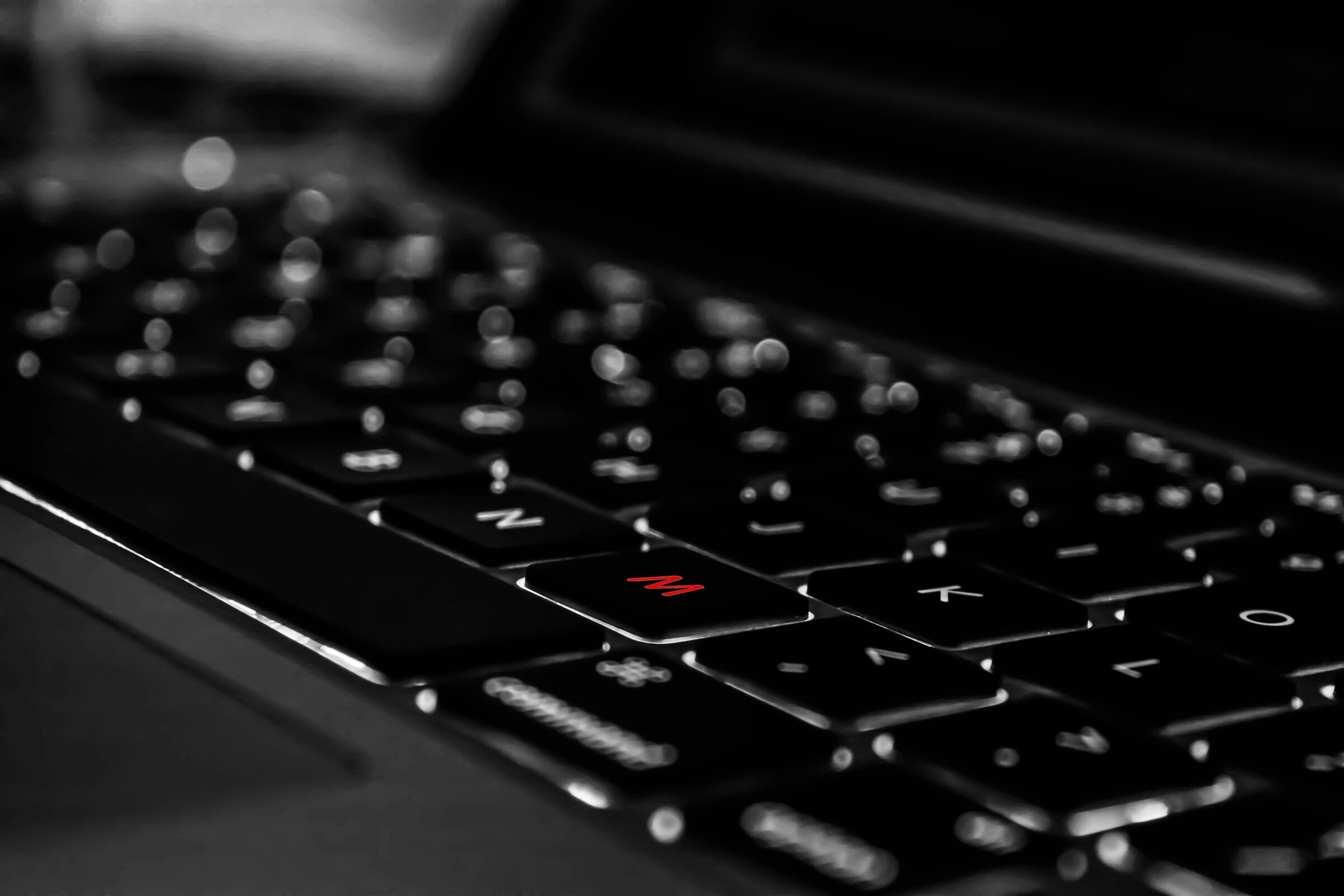 Close up of a black laptop