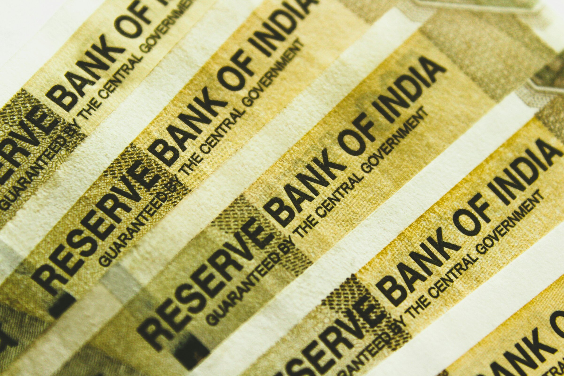 A stack of Indian banknotes