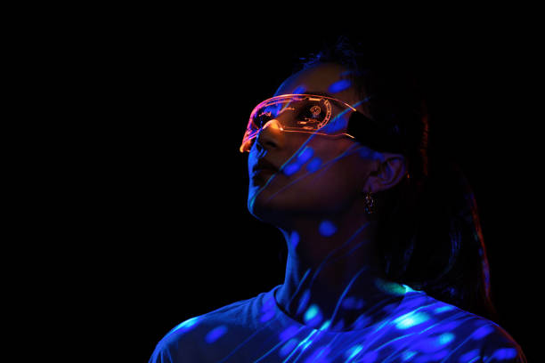 Person viewing search results through augmented-reality glasses, representing AI-mediated search