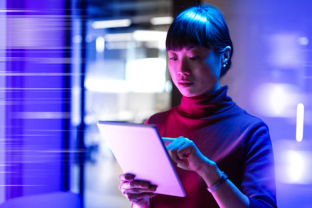 Operations manager accessing a cloud ERP dashboard from a tablet