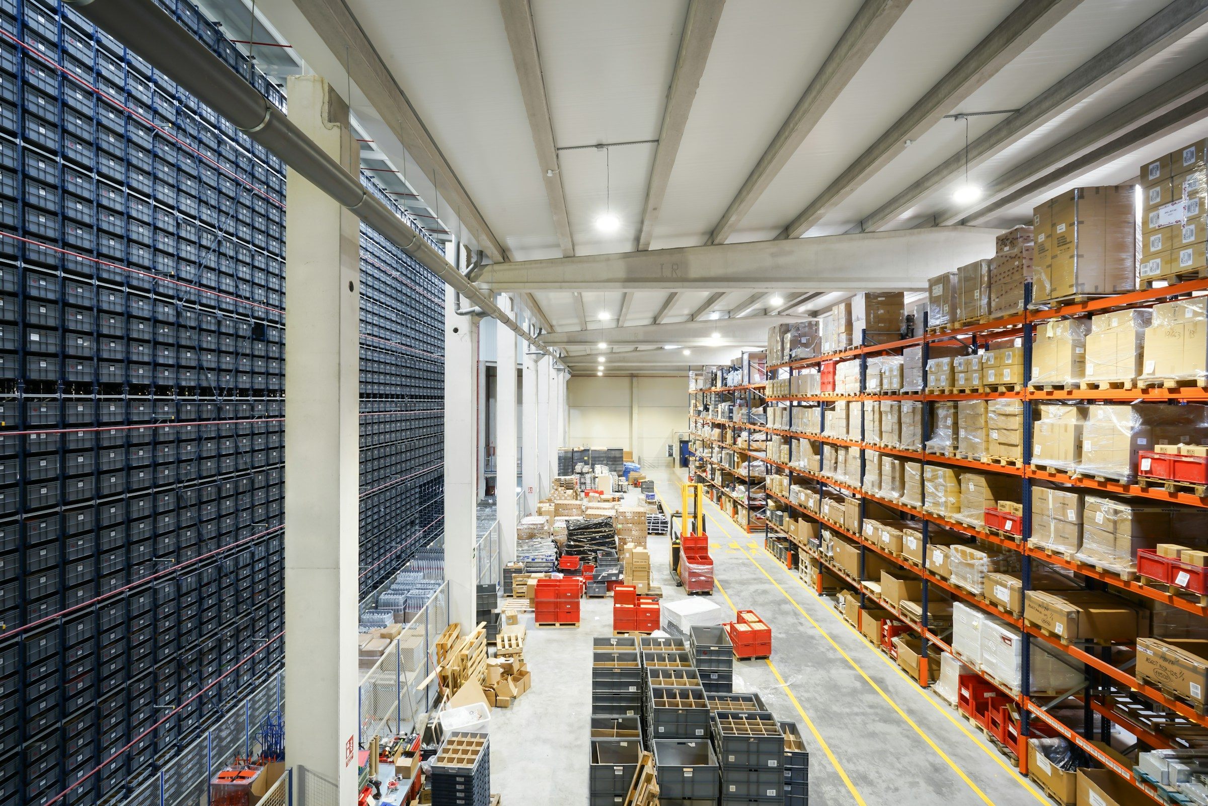 A large warehouse filled with boxes