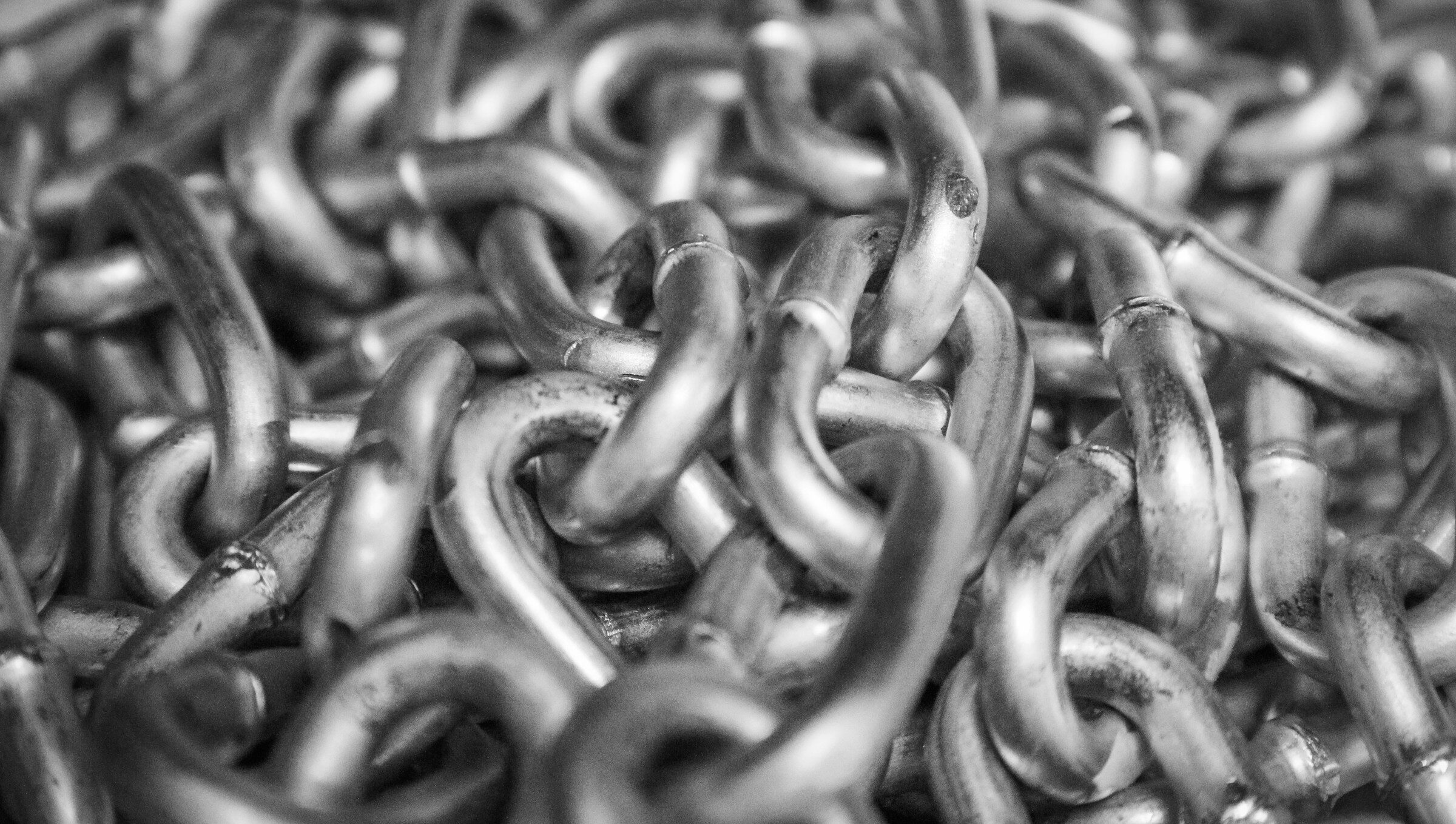 Many chains hanging together