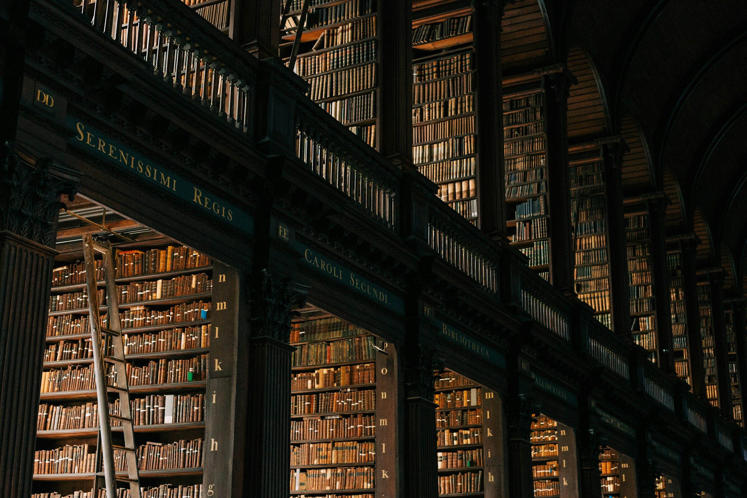 A large library filled with books