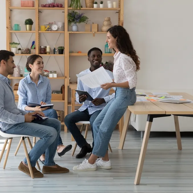 The TechAuditPros team in a casual planning meeting