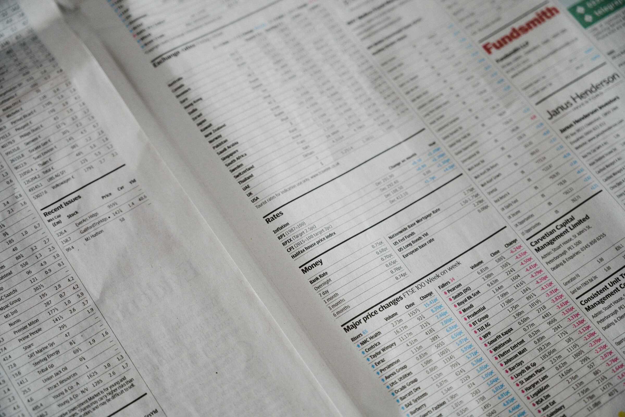 Printed rows of figures, the spreadsheet the business actually runs on
