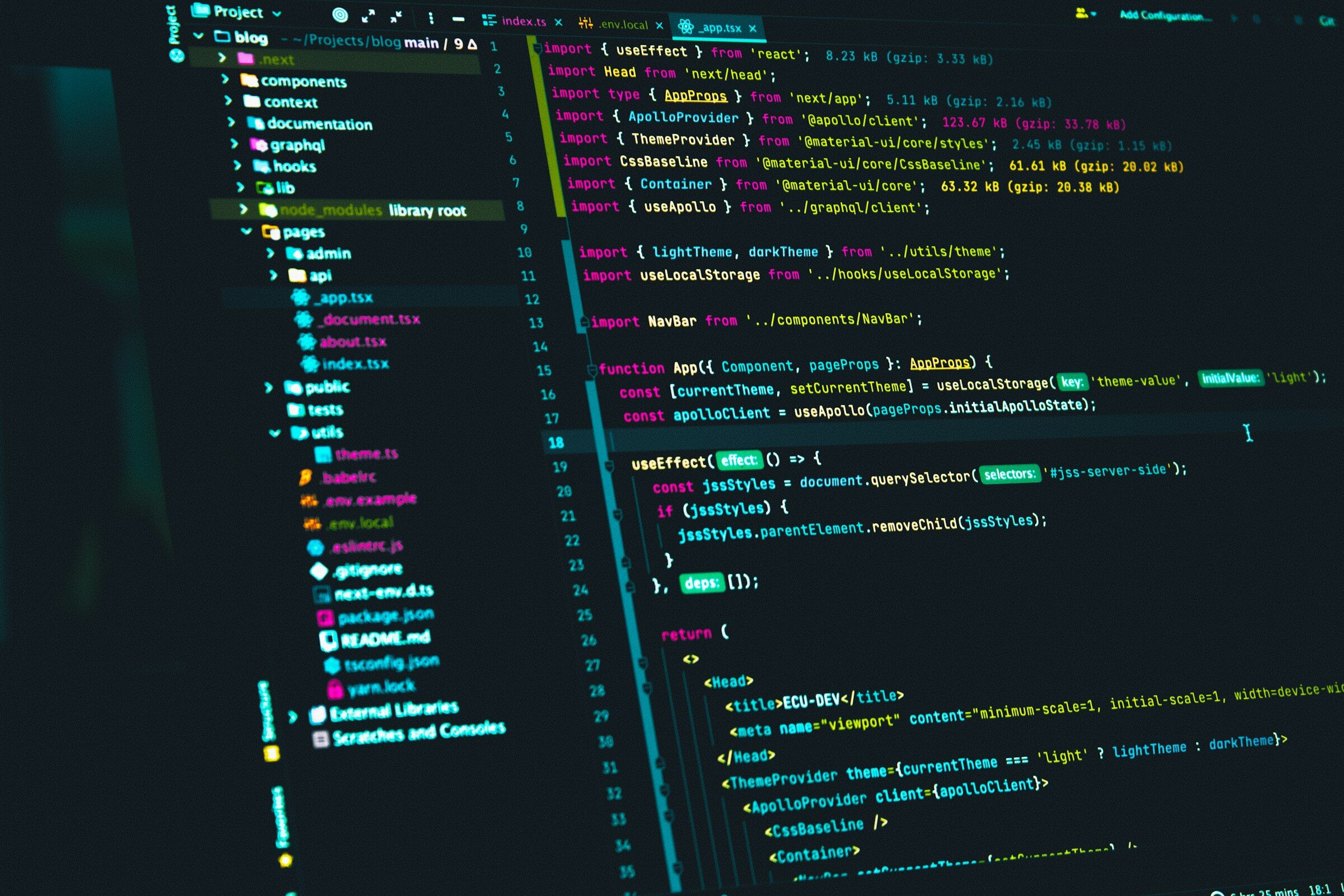 Component source open in a code editor