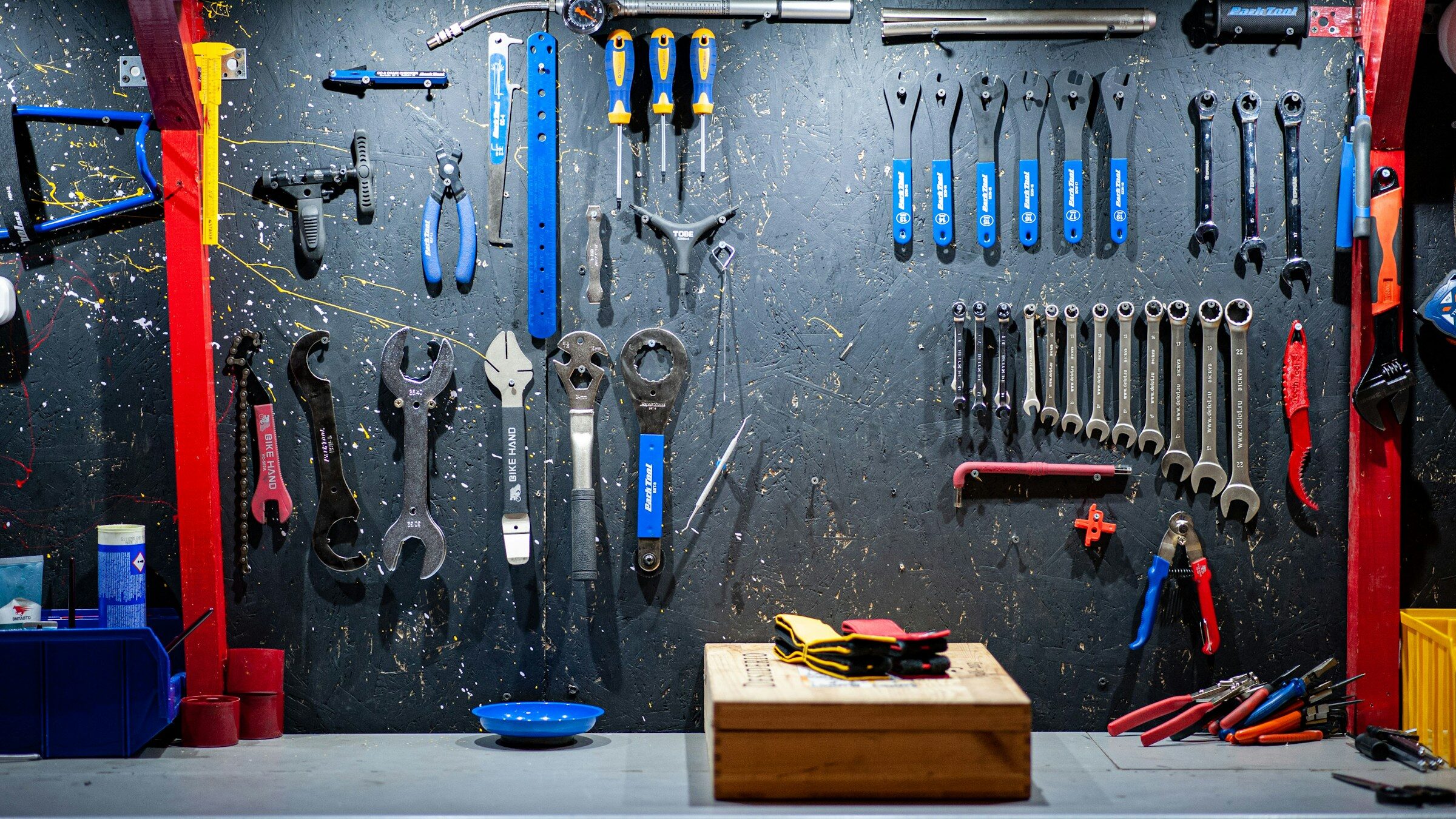 A workshop wall of tools, each in its place