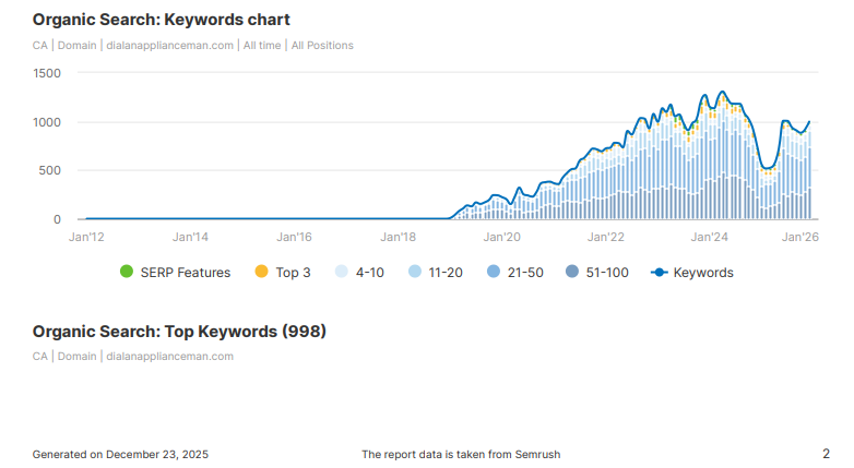 Website audit snapshot